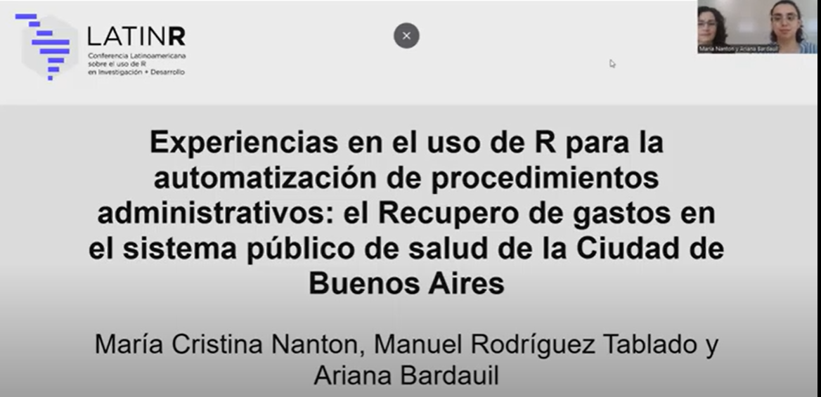 Experiencias en el uso de R para la automatización de procedimientos administrativos: el Recupero de gastos en el sistema público de salud de la Ciudad de Buenos Aires Experiencias en el uso de R para la automatización de procedimientos administrativos: el Recupero de gastos en el sistema público de salud de la Ciudad de Buenos Aires