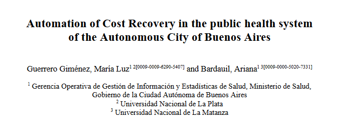 Automation of Cost Recovery in the Public Health System of the Autonomous City of Buenos Aires